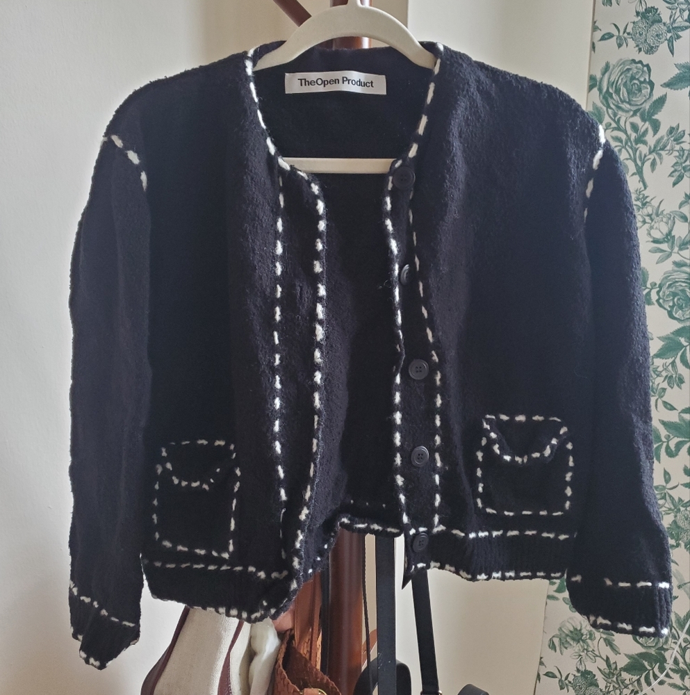 Black and White Stitch Cardigan